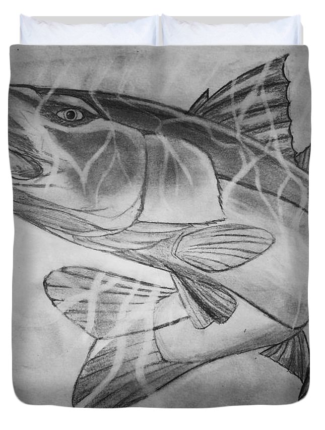 645x853 Hand Drawn Snook Duvet Cover For Sale - Snook Drawing