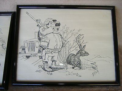 400x300 Vintage Jim Snook Hunting Drawing Lot - Snook Drawing