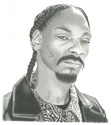 390x439 Portrait Of Snoop Dogg - Snoop Dogg Drawing