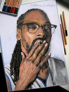 225x300 Snoop Doggy Dogg Original Pencil Drawing Portrait Fine Art Hip Hop - Snoop Dogg Drawing