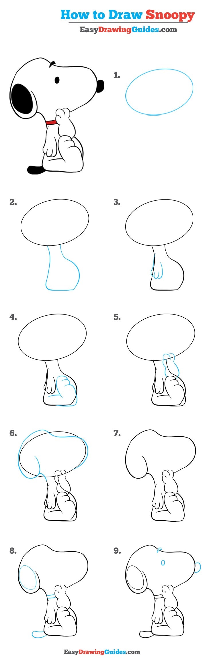 736x2310 how to draw snoopy - Snoopy Drawing