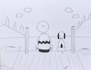 375x288 charlie brown and snoopy drawing - Snoopy Drawing