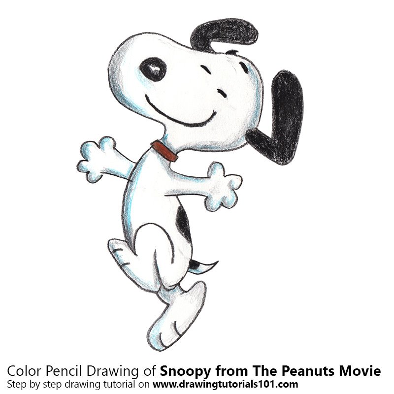 800x800 snoopy from the peanuts movie colored pencils - Snoopy Drawing