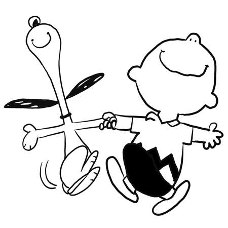 450x450 how to draw charlie brown dancing with snoopy from peanuts comics - Snoopy Drawing