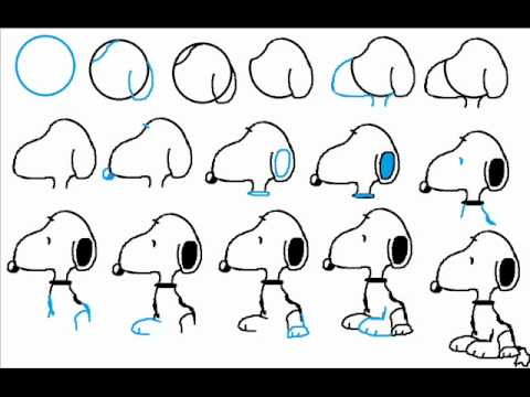 480x360 how to draw snoopy from charlie brown easy simple step - Snoopy Drawing Pictures