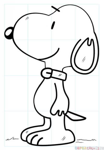 399x575 how to draw snoopy step - Snoopy Drawing Pictures