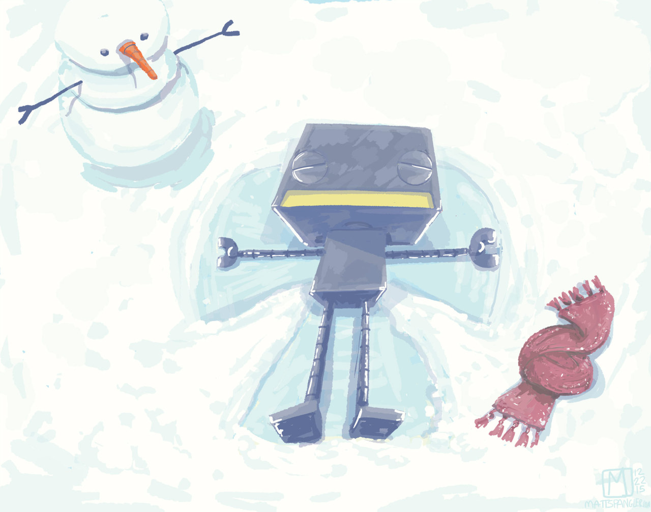 1280x1006 Robot - Snow Angel Drawing