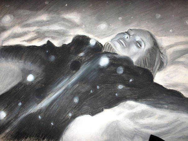 604x453 snow angel drawing - Snow Angel Drawing