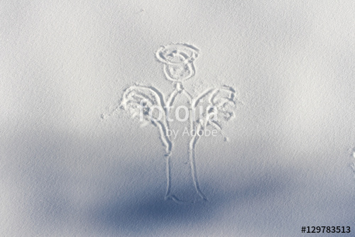 500x334 snow angel drawing in snow stock photo and royalty free images - Snow Angel Drawing