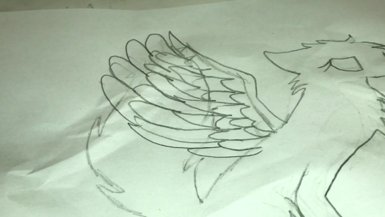 1280x720 speed drawing snow angel wolf with wings sorry about the bad - Snow Angel Drawing