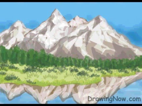 480x360 How To Draw Mountains - Snow Capped Mountain Drawing