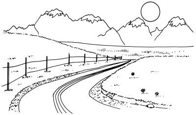 400x234 How To Draw A Mountain Vista In Steps Sketch Drawings - Snow Capped Mountain Drawing