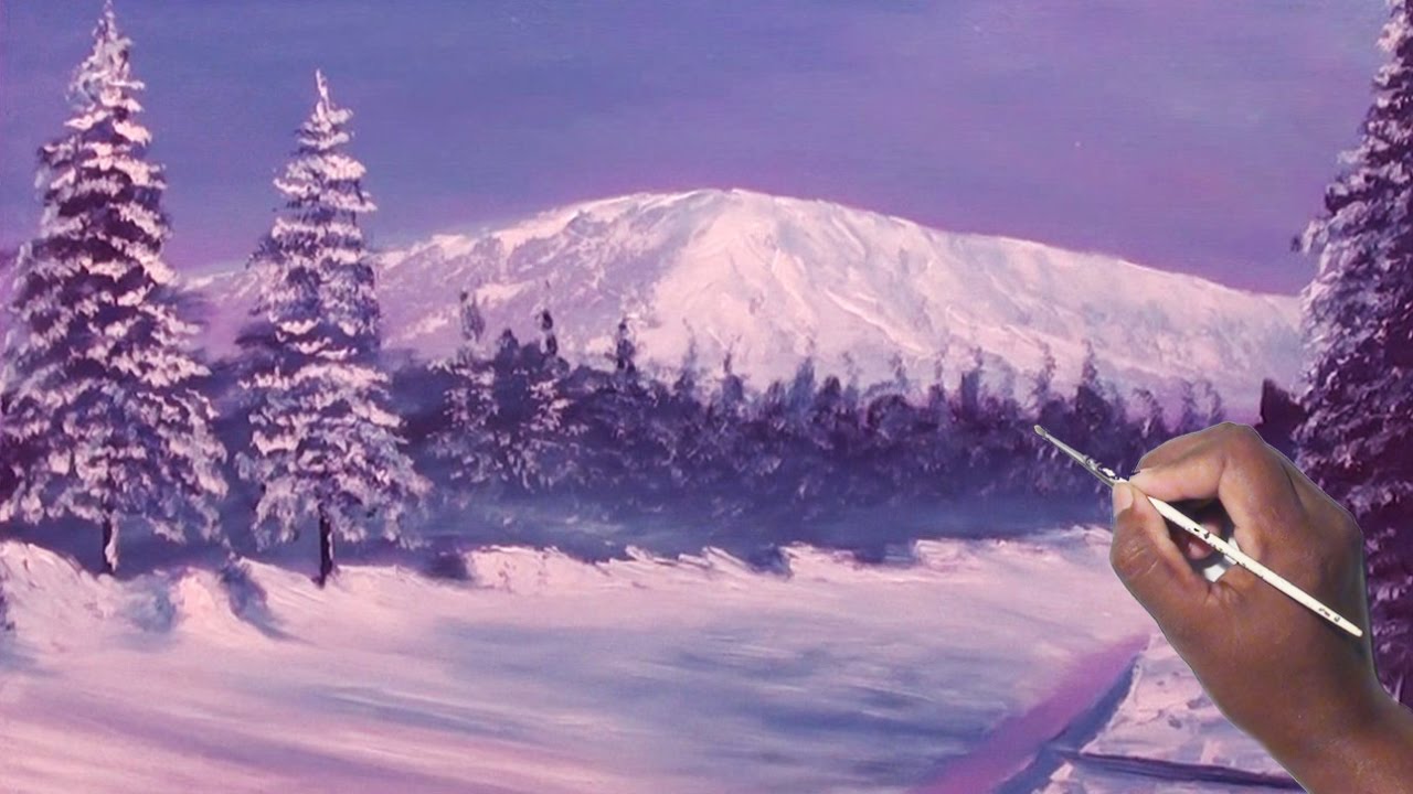 1280x720 how to draw oil painting snow capped mountainbeautiful - Snow Capped Mountain Drawing