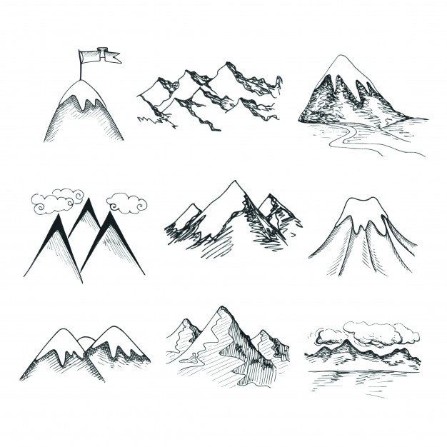 626x626 snow mountain vectors, photos and free download - Snow Capped Mountain Drawing