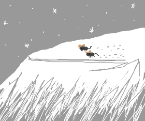 300x250 two mice on a snow capped mountain drawing - Snow Capped Mountain Drawing