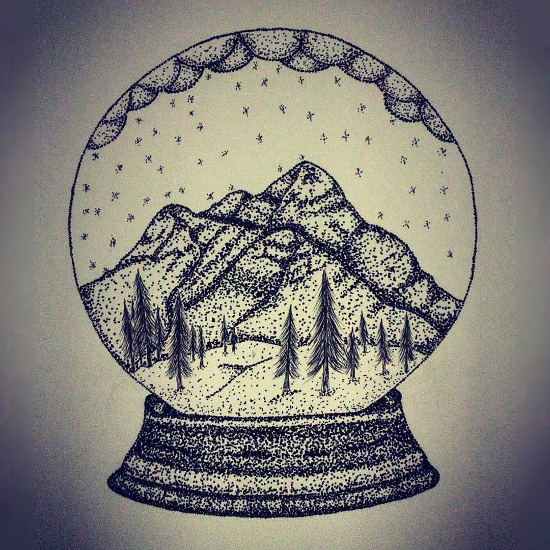 Snow Globe Drawing at Explore collection of Snow