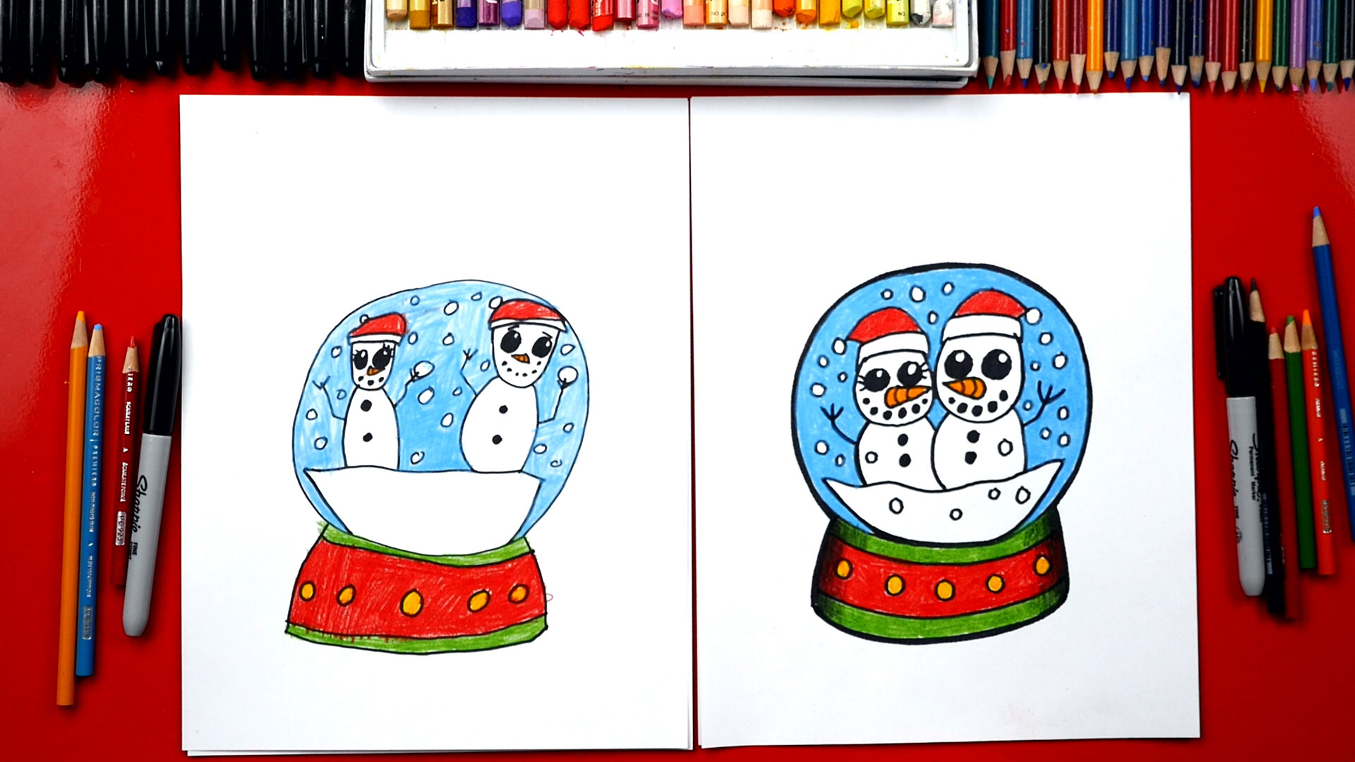 1920x1080 How To Draw A Snowglobe - Snow Globe Drawing