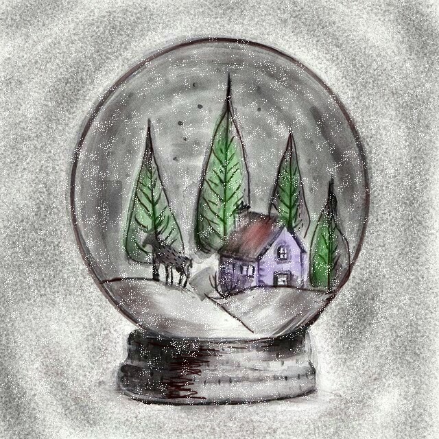 Snow Globe Drawing at Explore collection of Snow