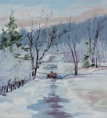 375x414 Snow Landscape Paintings For Sale Saatchi Art - Snow Landscape Drawing