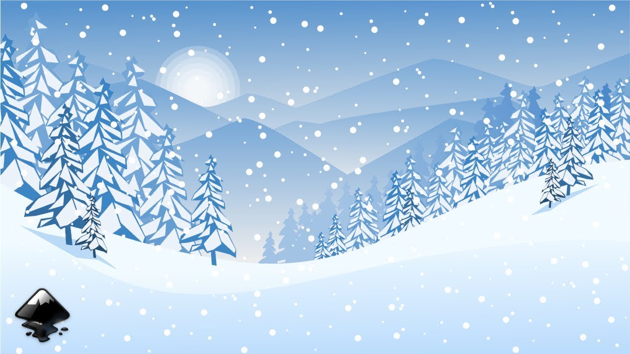 1280x720 Snow Landscape In Inkscape - Snow Landscape Drawing