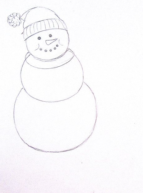 460x617 Snowman Acrylic Painting Tutorial - Snow Man Drawing