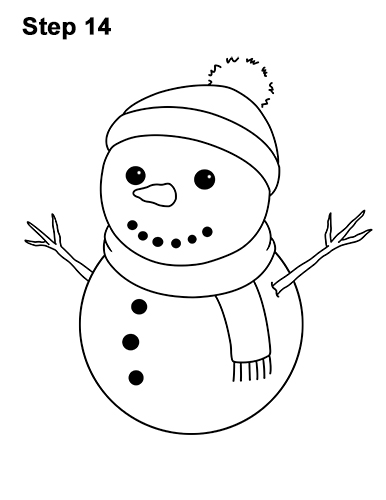 386x500 Snowman Drawing Free Download - Snow Man Drawing