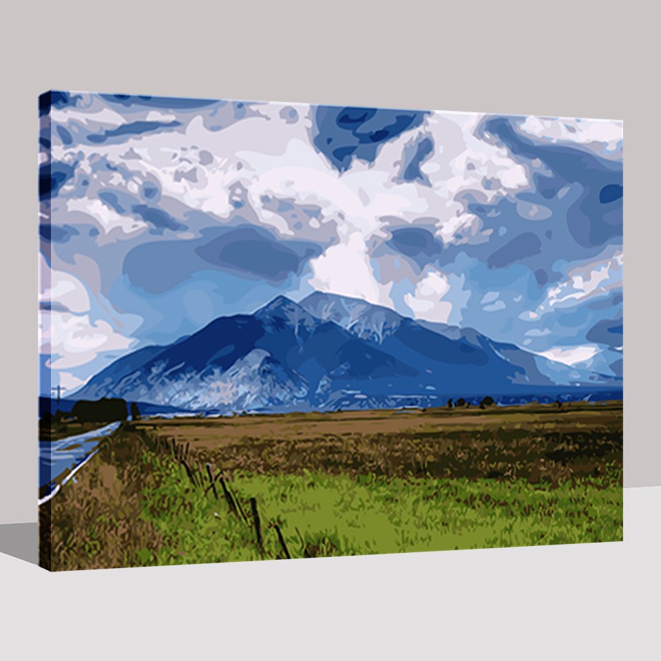 960x960 Oil Painting - Snow Mountain Drawing