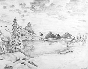 300x236 Snow Mountain Drawings - Snow Mountain Drawing