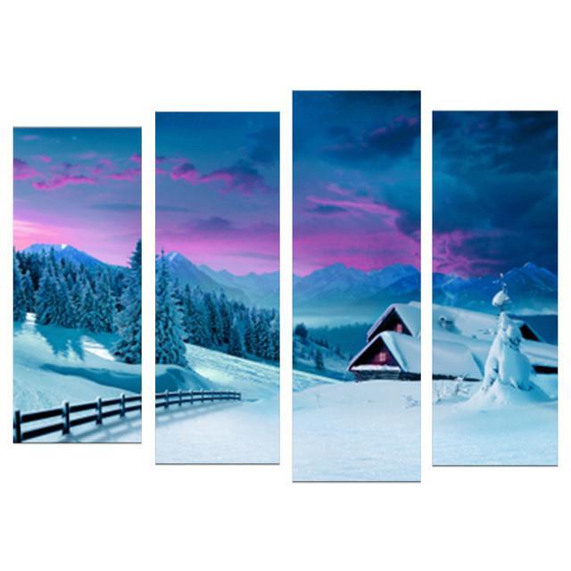 640x640 Snow Mountain House Multi Drawing - Snow Mountain Drawing