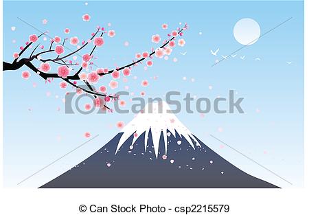 450x313 Snow Mountain And Cherry Blossoms - Snow Mountain Drawing