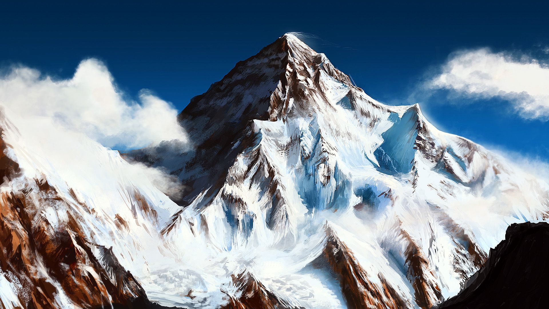 1920x1080 Snow Mountain - Snow Mountain Drawing