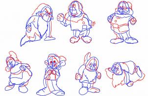302x196 how to draw how to draw the seven dwarfs from snow white - Snow White And The Seven Dwarfs Drawing