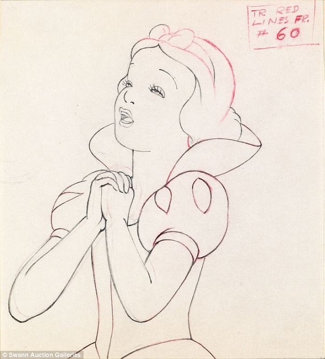 634x701 snow white and the seven dwarfs sketches to auction in nyc daily - Snow White And The Seven Dwarfs Drawing