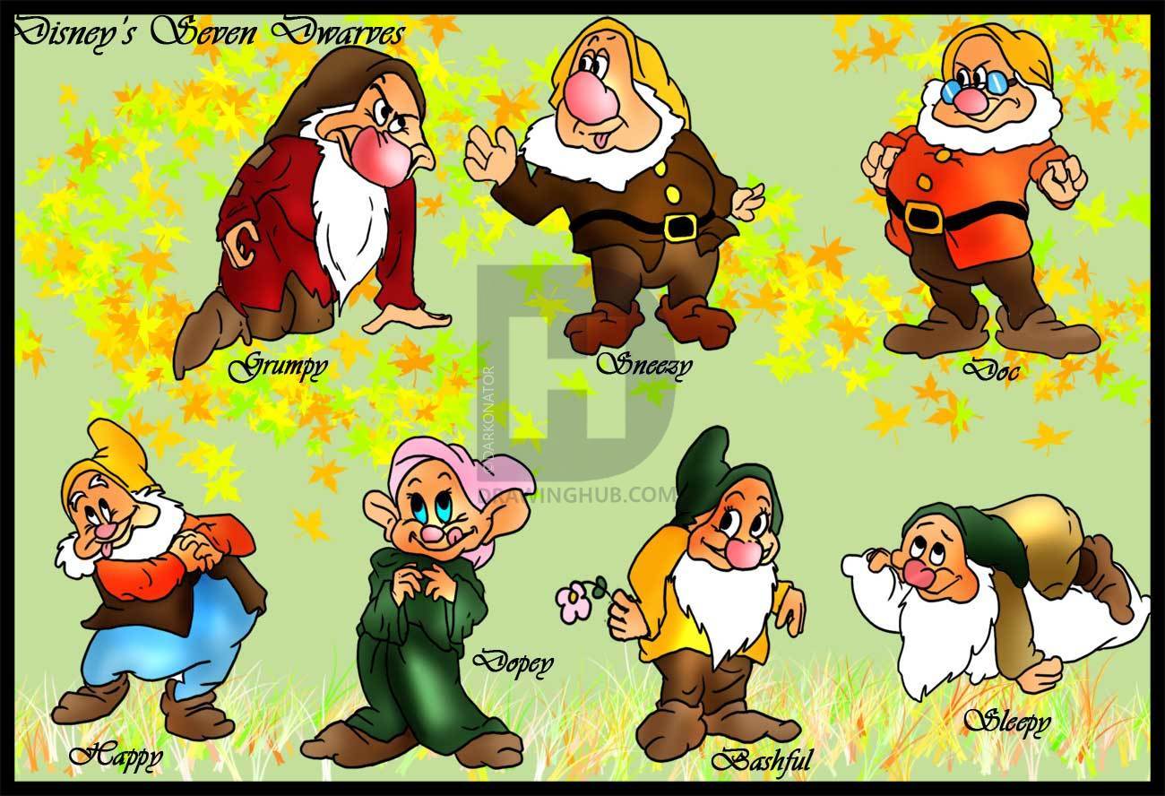 1300x888 how to draw the seven dwarfs from snow white, step - Snow White And The Seven Dwarfs Drawing