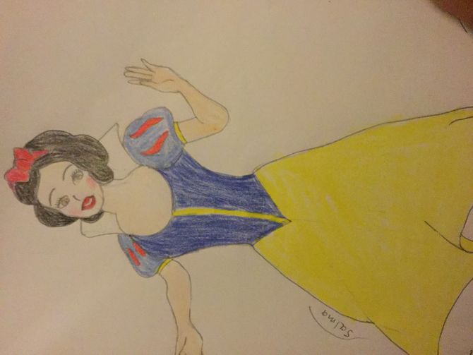 670x503 How To Draw Snow White Steps - Snow White Cartoon Drawing