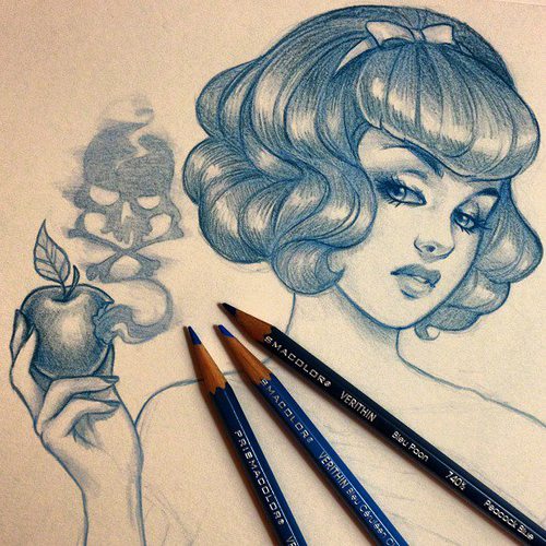500x500 Snow White Drawing Via Tumblr On We Heart It - Snow White Drawing