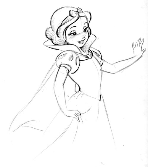500x565  - Snow White Drawing
