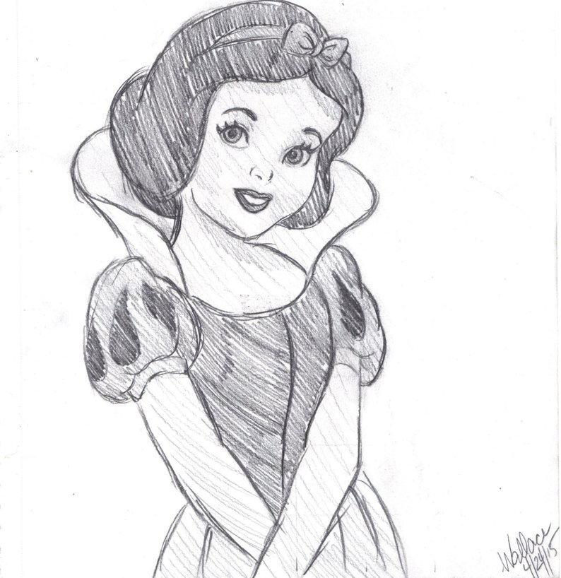 Snow White Drawing at PaintingValley.com | Explore collection of Snow ...