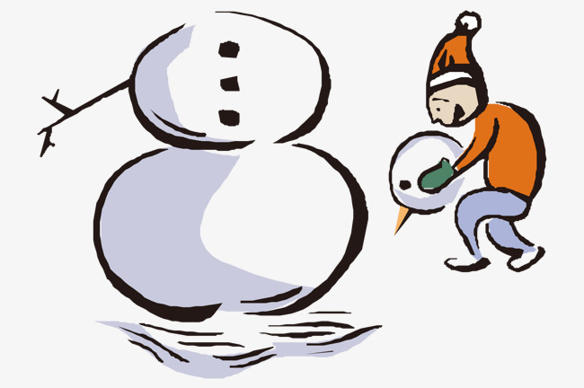650x432 cartoon hand drawing vector boy snowball, cartoon characters, hand - Snowball Drawing