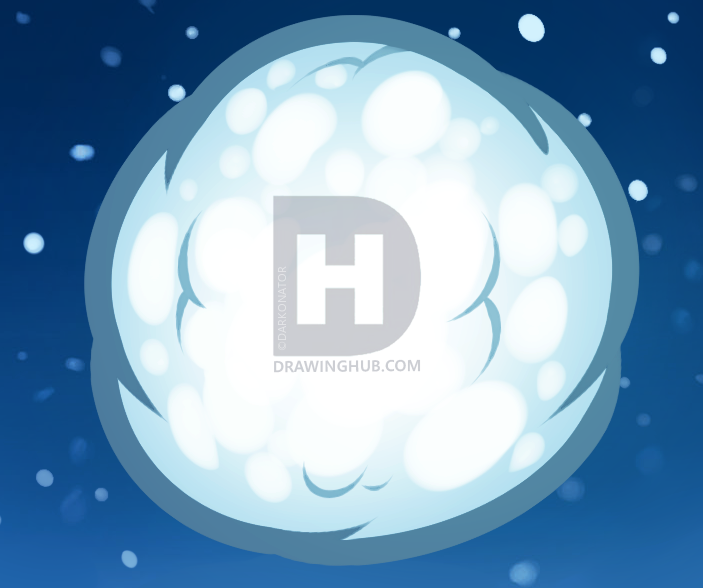 703x588 how to draw a snowball, step - Snowball Drawing