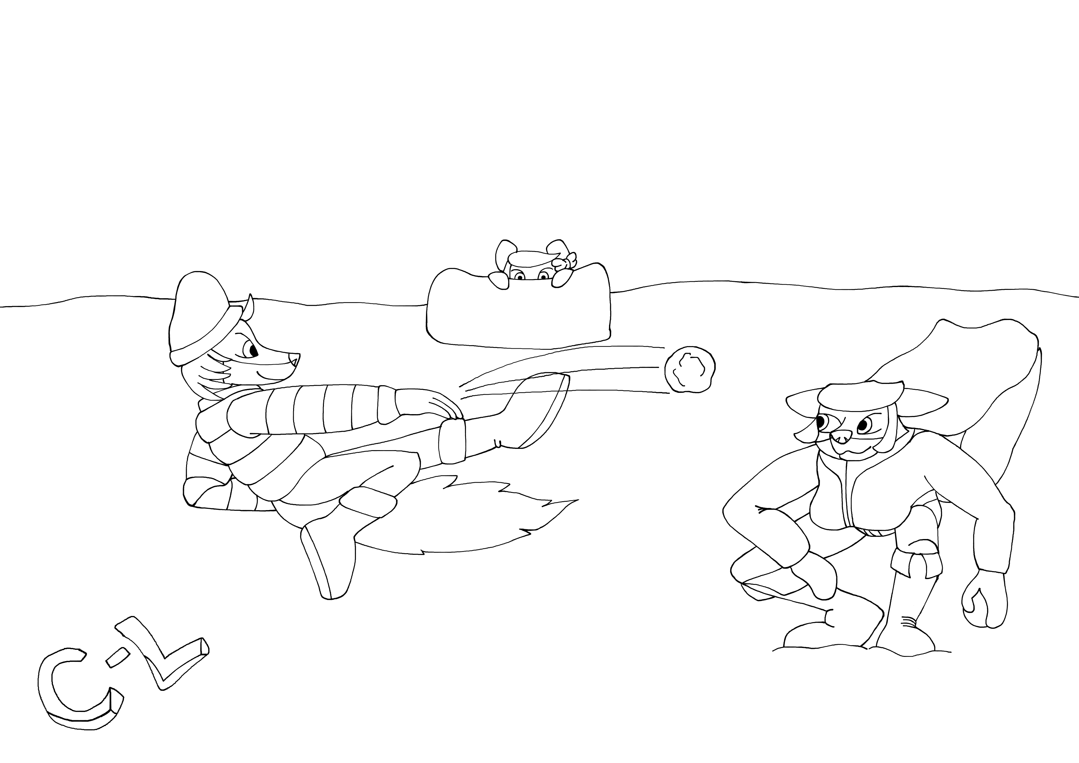 3508x2480 oceptember day snowball fight weasyl - Snowball Fight Drawing