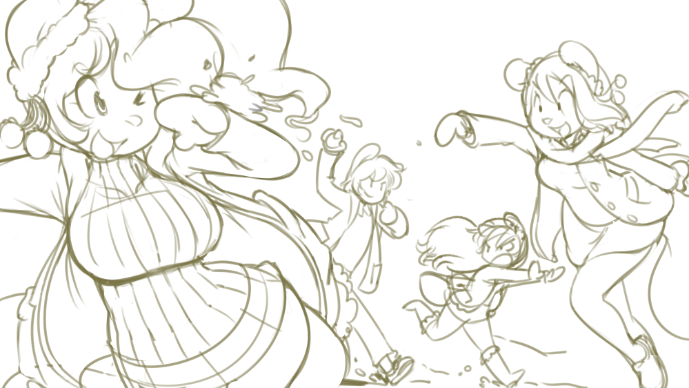 999x562 peaches and cream snowball fight wallpaper stream tonight! - Snowball Fight Drawing