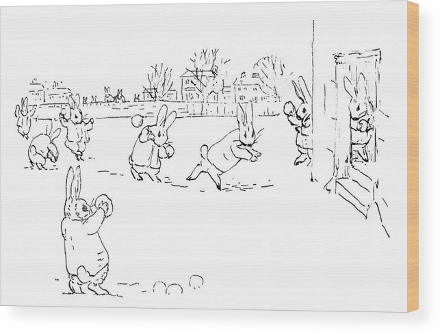 643x488 potter snowball fight wood print - Snowball Fight Drawing