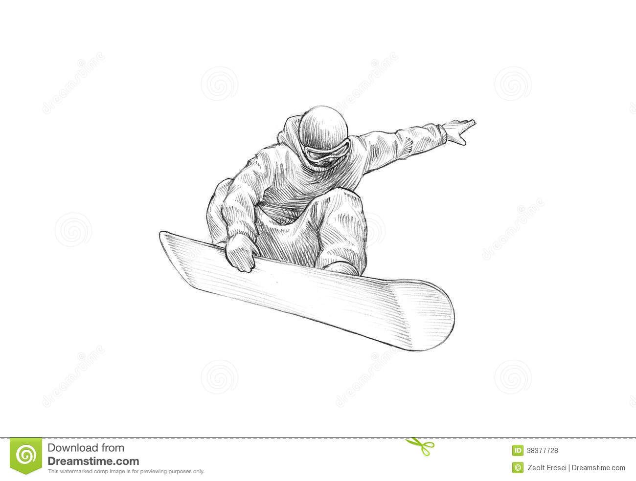 1300x984 Pencil Drawing Snowboarding Tattoo, Pencil - Snowboard Drawing
