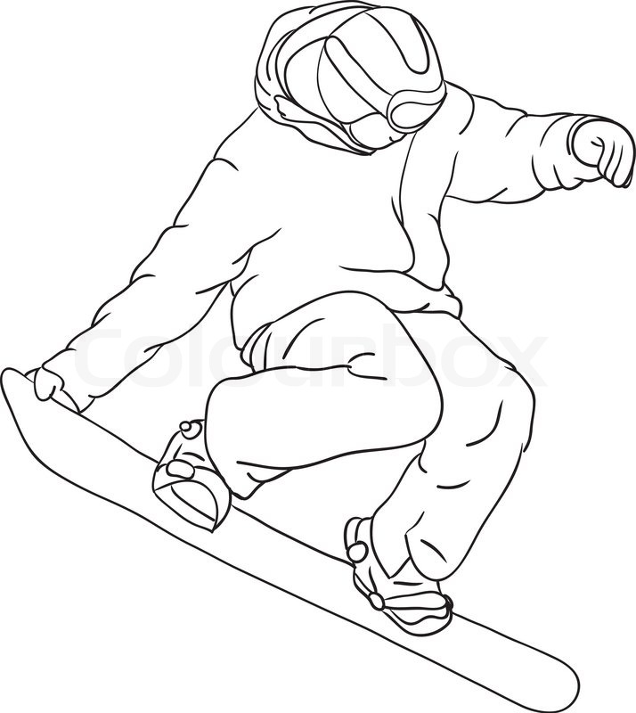 714x800 Vector - Snowboard Drawing