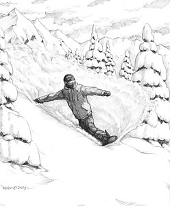 248x300 Dream Pow Drawing - Snowboard Drawing