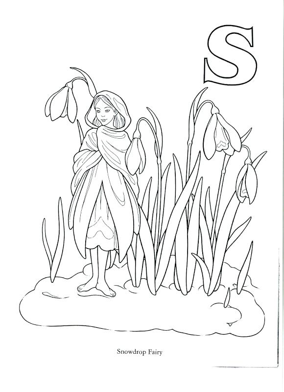 580x800 Snowdrops Fairies Coloring Pages Snowdrop Snowflake Flower Drawing - Snowdrop Flower Drawing