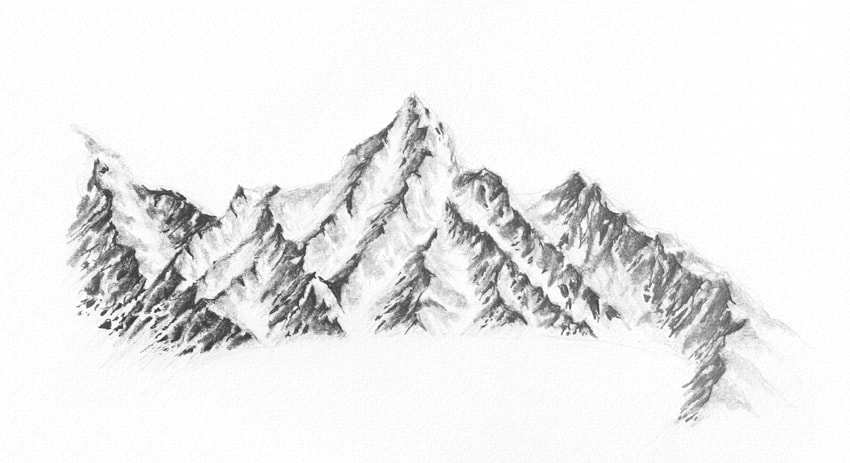 850x463 How To Draw A Winter Landscape From Scratch - Snowfall Drawing