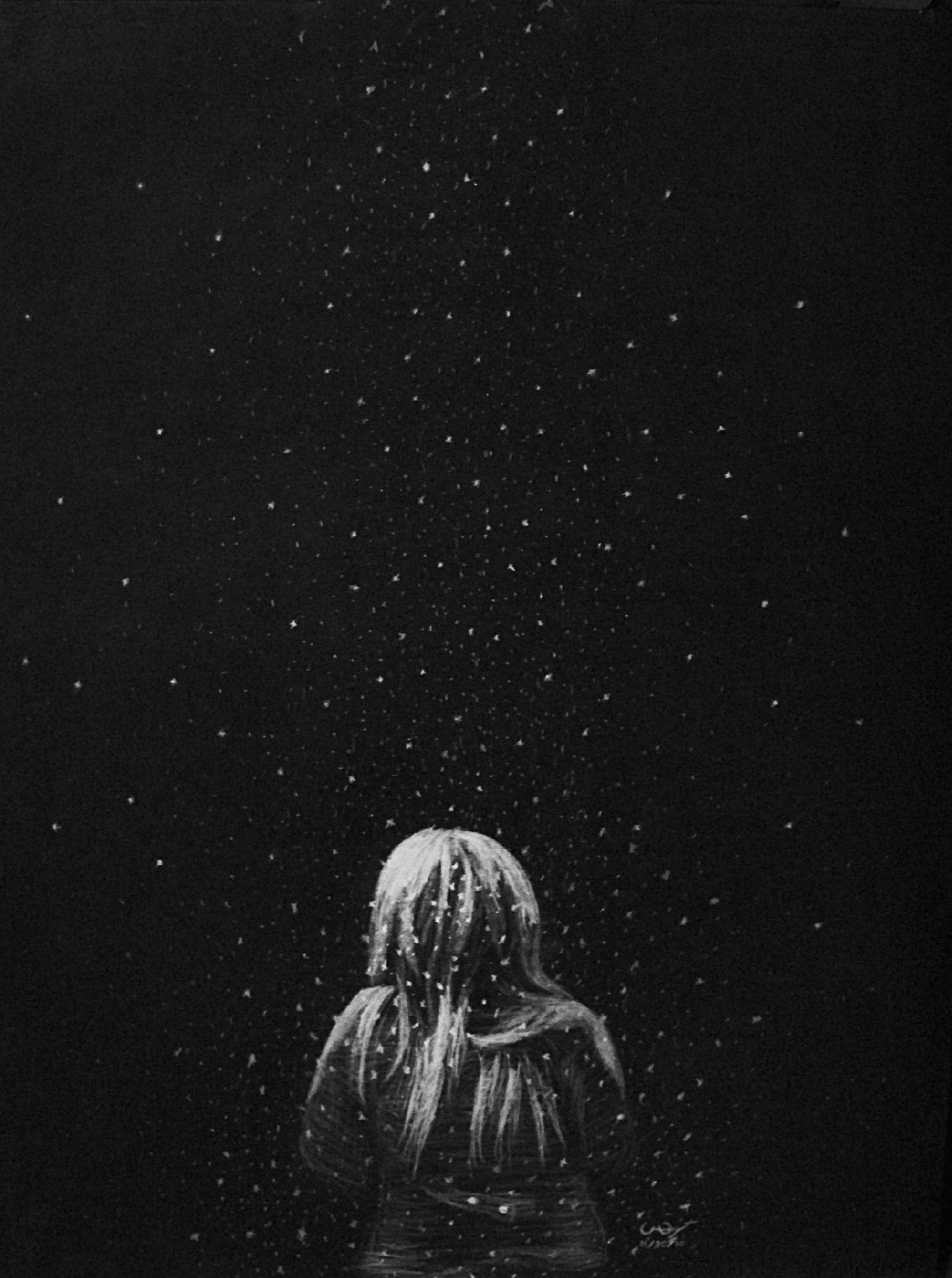 1461x1961 Snowfall Charcoal And White Charcoal Drawing Drawings - Snowfall Drawing