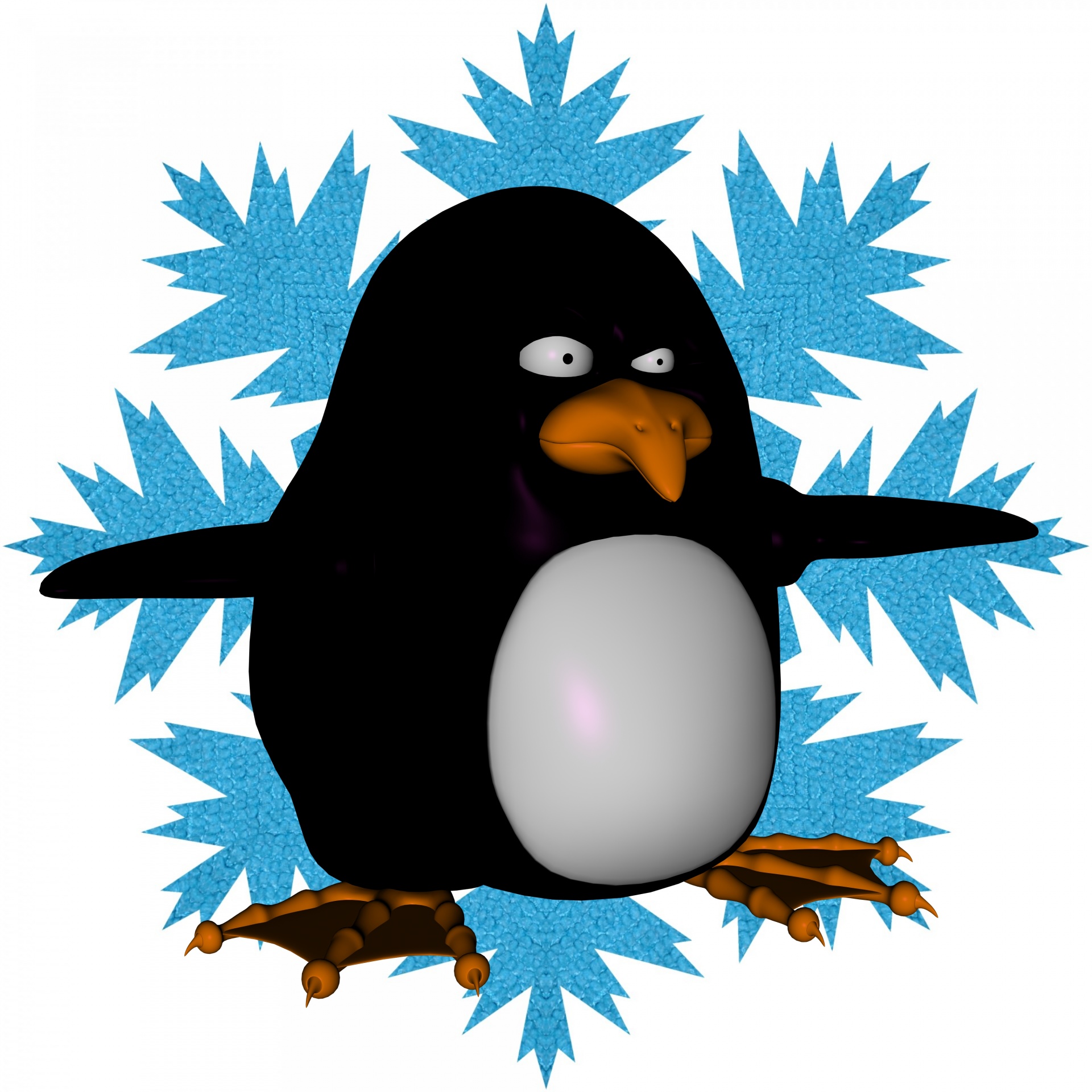 1920x1920 Penguin, Toon, Cartoon, Drawing, Isolated - Snowflake Cartoon Drawing